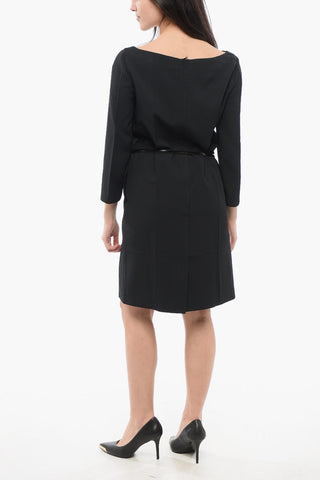 Vestito in Crepe con Cintura