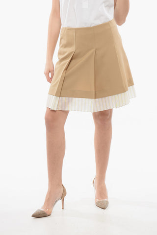 High-Waisted Plissé Miniskirt