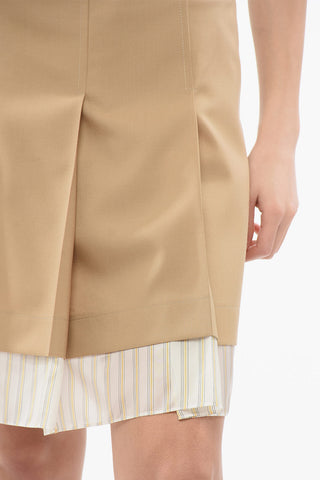 High-Waisted Plissé Miniskirt