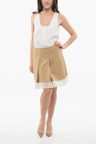 High-Waisted Plissé Miniskirt