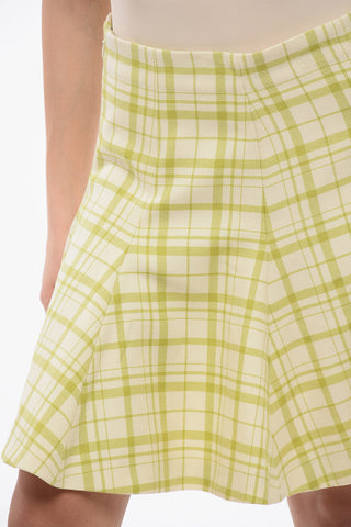 Mini Flared Tartan Wool Skirt