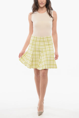 Mini Flared Tartan Wool Skirt