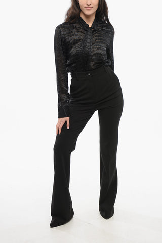 Pantaloni Wide Leg con Pince