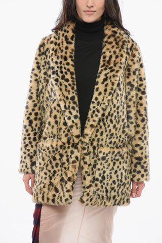 Faux-Fur Coat With Animalier Print