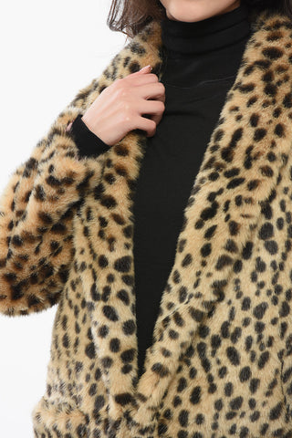 Faux-Fur Coat With Animalier Print