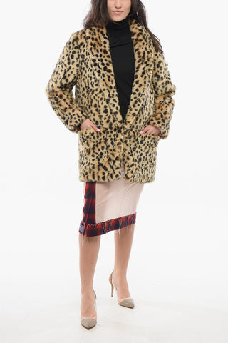Cappotto In Ecopelliccia Con Stampa Animalier