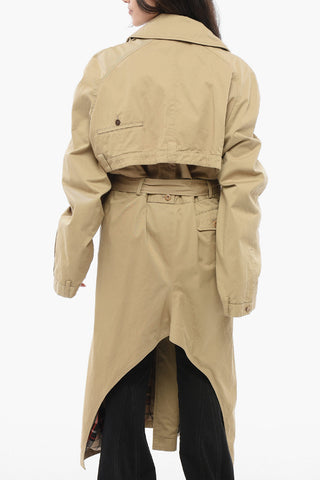 Layered Trench Coat with Asymmetric Hem
