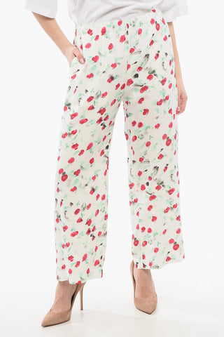 Cropped Satinhose mit Kordelzug