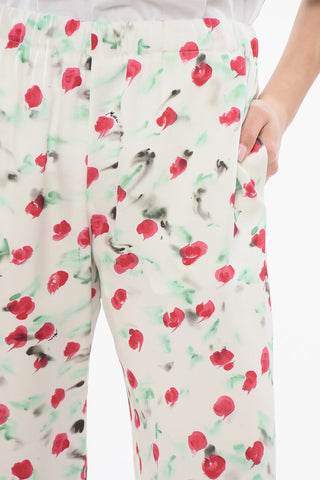 Cropped Satinhose mit Kordelzug