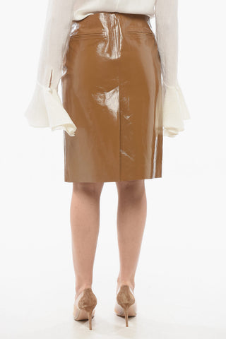 Patent Skirt with Slits