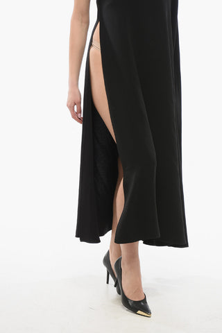 Silk One-Shoulder Dress with Sequins