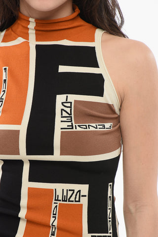 Viscose-blended Top with Logo