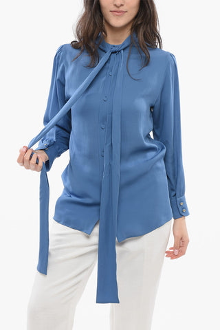 Silk Shirt with Self-tie Detail