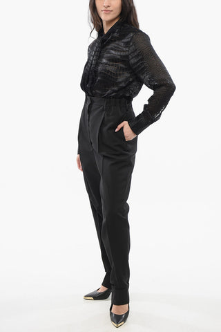Pantaloni a Gamba Dritta in Mohair