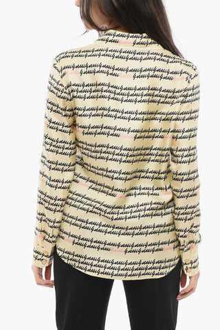 Silk Printed Shirt with Self-tie Detail