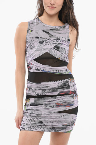 JEANS COUTURE Tulle Sleeveless Dress with Cut Out
