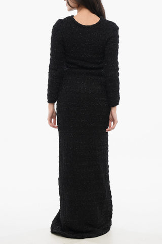 Tweed Dress with Logo Buttons