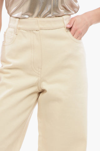 Jeans Wide Leg in Canvas a Vita Alta