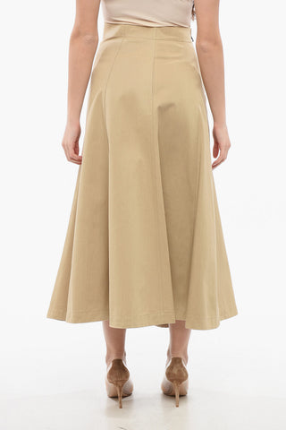 Twill Cotton Skirt with Back Pince