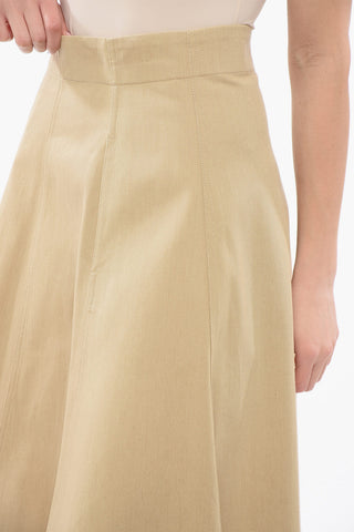 Twill Cotton Skirt with Back Pince