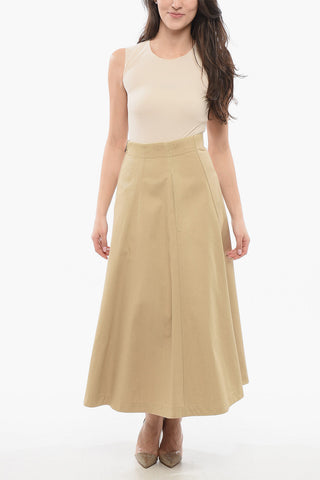 Twill Cotton Skirt with Back Pince