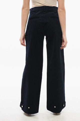 Pantaloni In Velluto A Vita Alta Con Pinces