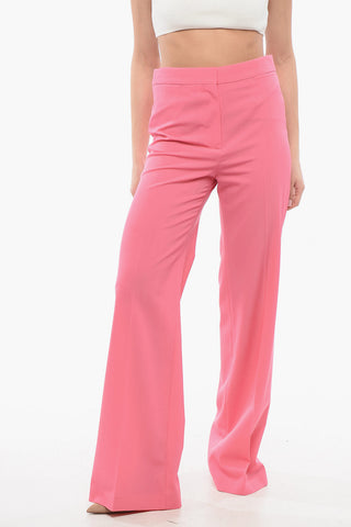 Pantaloni in Lana Stretch a Vita Alta