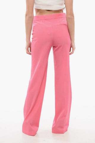 Pantaloni in Lana Stretch a Vita Alta