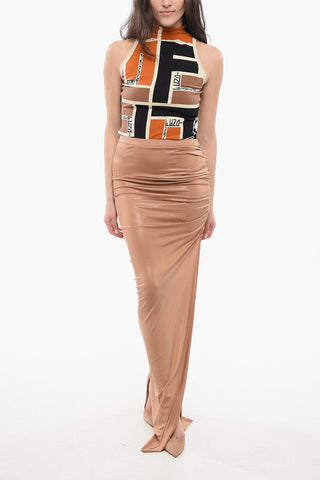 Skirt SVITA with Split and Gathered Detail