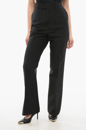 Pantaloni in Lana e Seta con Gamba Ampia