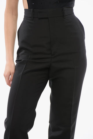 Pantaloni in Lana e Seta con Gamba Ampia