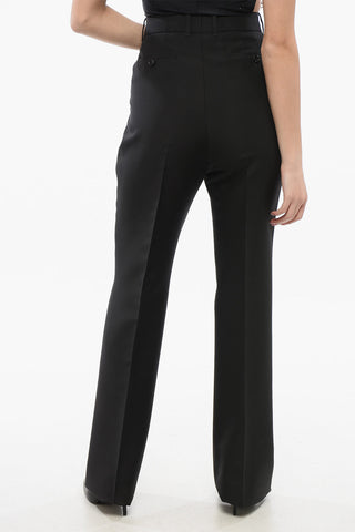Pantaloni in Lana e Seta con Gamba Ampia