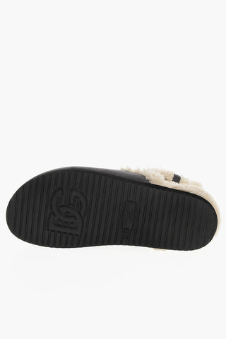 Slingback Suede Mules With Faux-Fur Padding