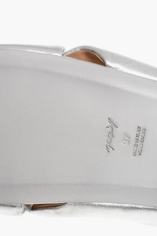 Criss-Cross leather Slides
