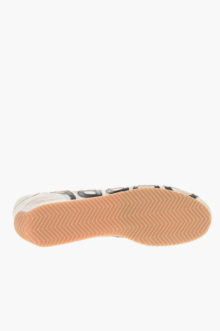 Leather Low-Top Sneakers With Maxi logo
