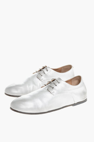 Metallic Effect Lether Derby Shoes