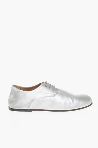 Metallic Effect Lether Derby Shoes