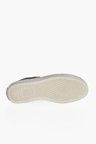 Vintage Effect Canvas Mid-Top Sneakers