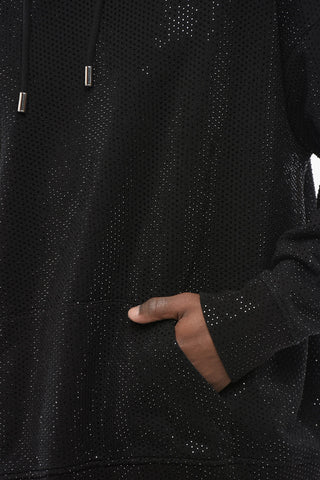 Felpa Hoodie IBRA con Cristalli All-Over