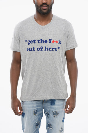 Cotton Crewneck T-Shirt OUT OF HERE