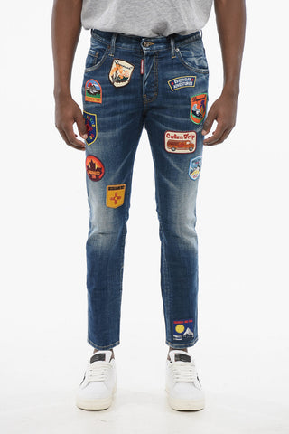 Skater Fit Delavè Denims with Embroidered Patches 15cm