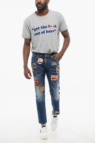 Skater Fit Delavè Denims with Embroidered Patches 15cm