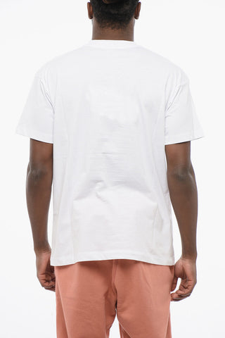 Solid Color Crew-neck T-shirt With Embroidery