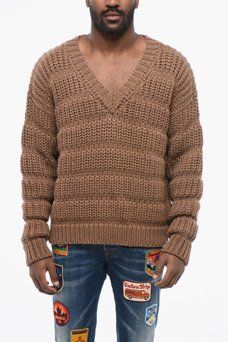 V Neck Virgin Wool Pullover