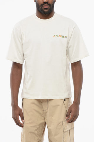 T-Shirt Girocollo Stampata sul Retro