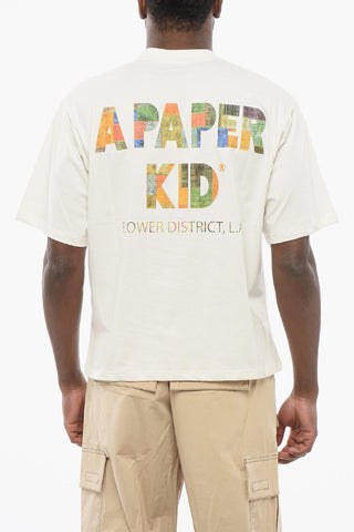 T-Shirt Girocollo Stampata sul Retro