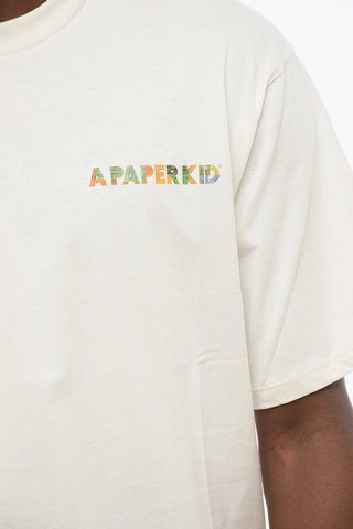 T-Shirt Girocollo Stampata sul Retro