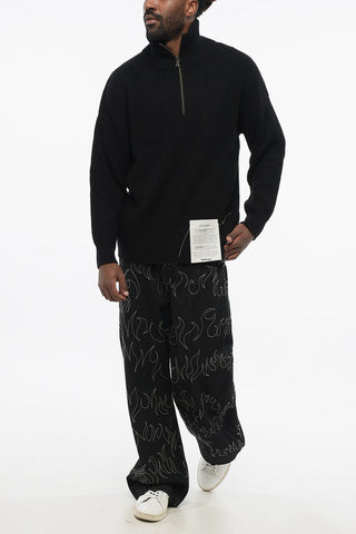 Solid Color Cashmere Half Zip Sweater