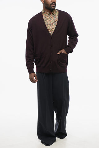 Merino Wool Cardigan with Patch Pockets