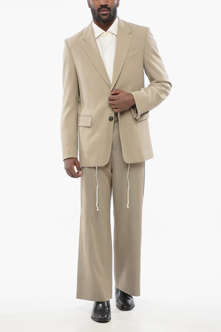 Wool Blend Slim Fit Blazer with Back Split